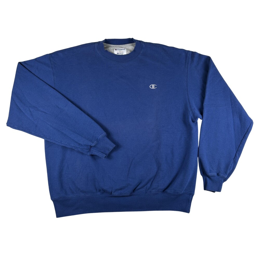 Champion Sweatshirt Mens XL Blue Fleece Crewneck Pullover Logo ECO Authentic